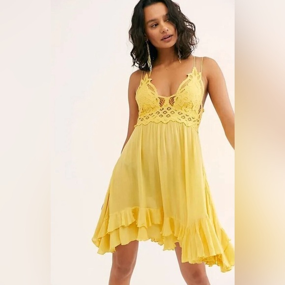 Free People Adella Slip Dress yellow size XS - Picture 6 of 13